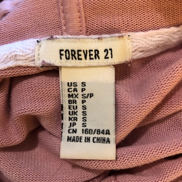 Forever 21 Pink Hooded Sweatshirt - Picture 2 of 3